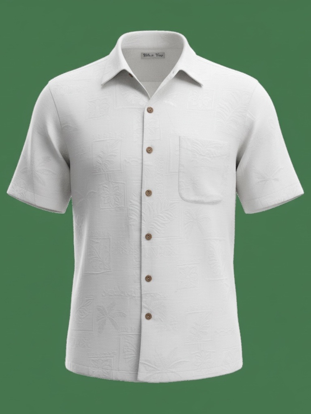 Batik Bay Mens XXL 100% Washable Silk Beige Short Sleeve Button Up Shirt Men’s